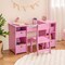 Costway Kids Vanity Table & Chair Set 2-in-1 Princess Pretend Play Makeup Vanity Set Pink/White